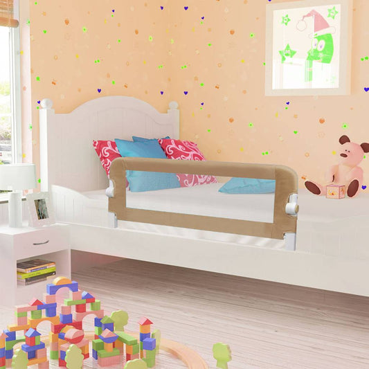 vidaXL Toddler Safety Bed Rail Taupe 102x42 cm Polyester 1