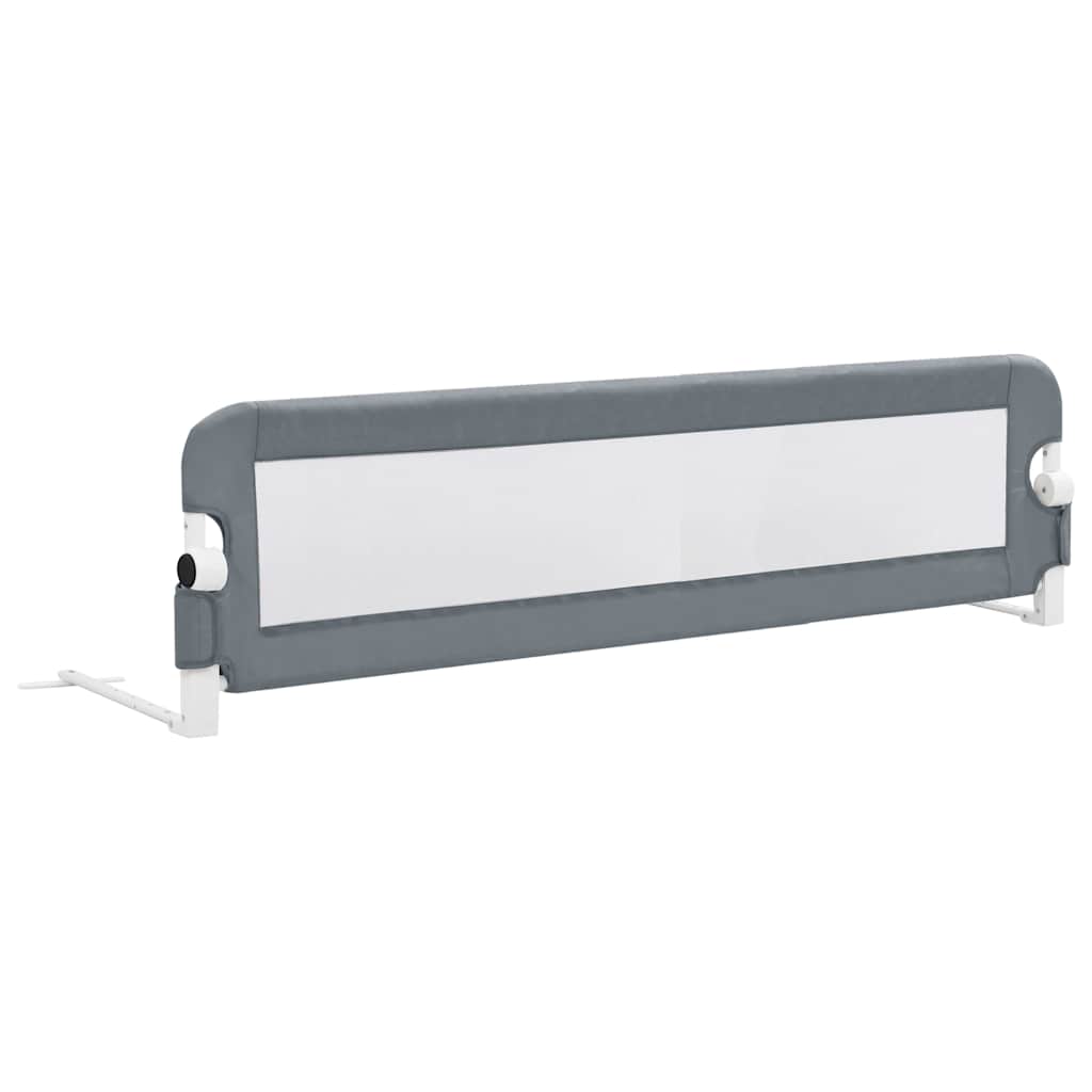 vidaXL Toddler Safety Bed Rail Grey 150x42 cm Polyester 2