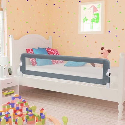 vidaXL Toddler Safety Bed Rail Grey 150x42 cm Polyester 1