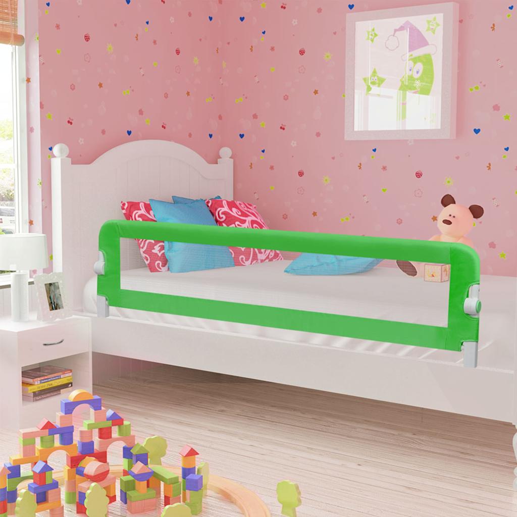 vidaXL Toddler Safety Bed Rail Green 180x42 cm Polyester 1