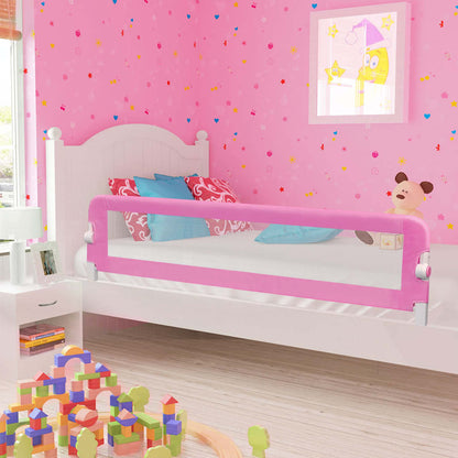 vidaXL Toddler Safety Bed Rail Pink 180x42 cm Polyester 1