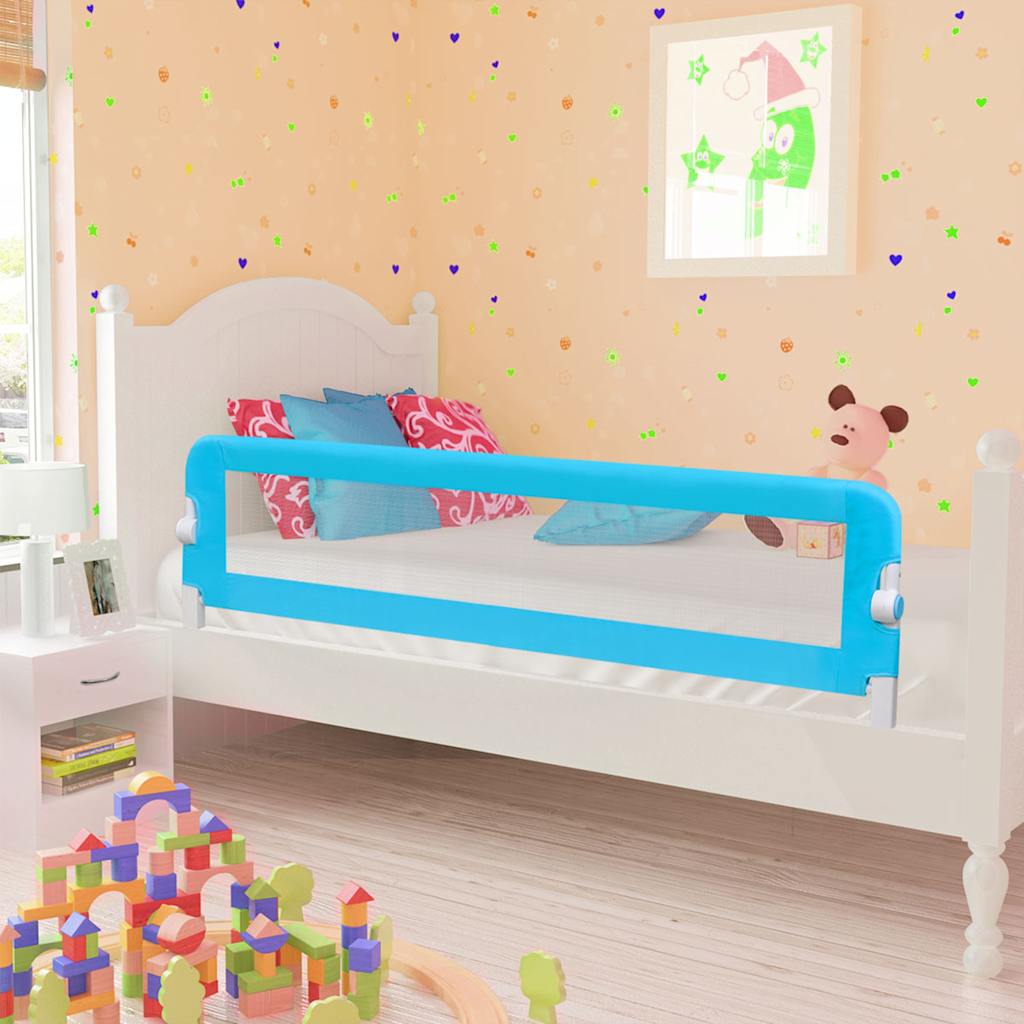 vidaXL Toddler Safety Bed Rail Blue 120x42 cm Polyester 1