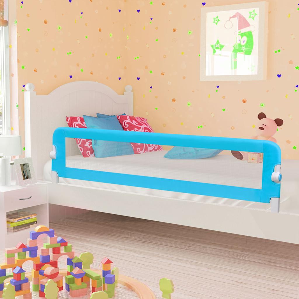 vidaXL Toddler Safety Bed Rail Blue 180x42 cm Polyester 1