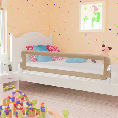 vidaXL Toddler Safety Bed Rail Taupe 180x42 cm Polyester 1