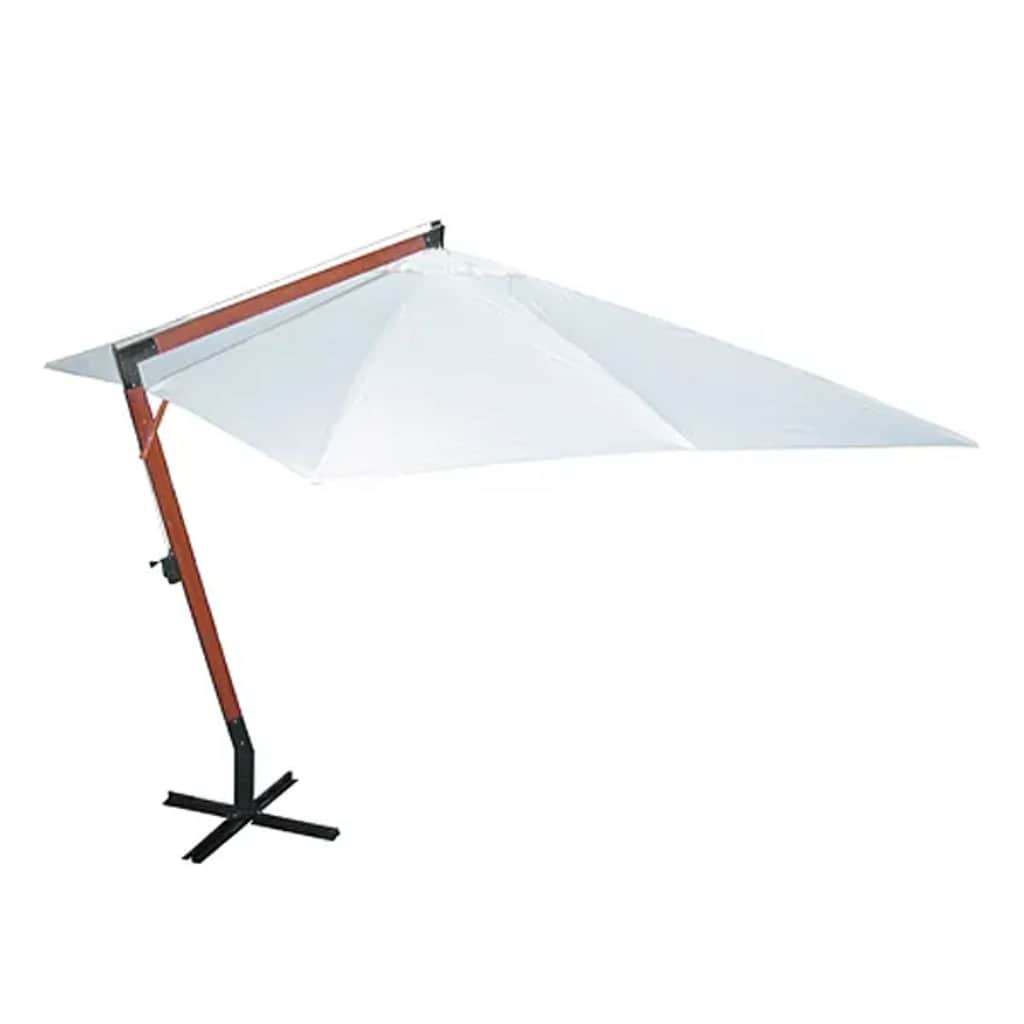 Hanging Parasol with Wooden Pole 400x300 cm White