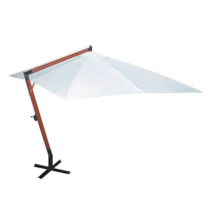 Hanging Parasol with Wooden Pole 400x300 cm White