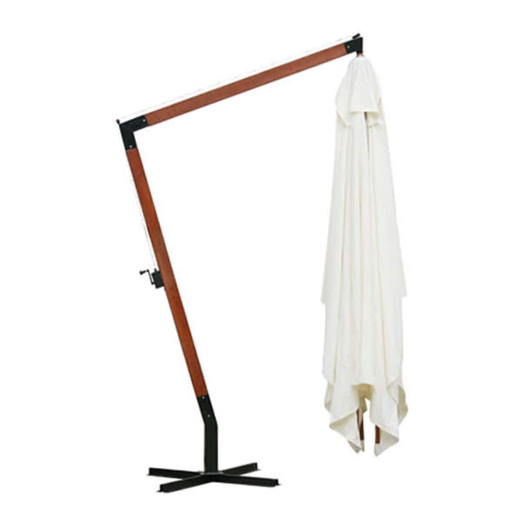 Hanging Parasol with Wooden Pole 400x300 cm White