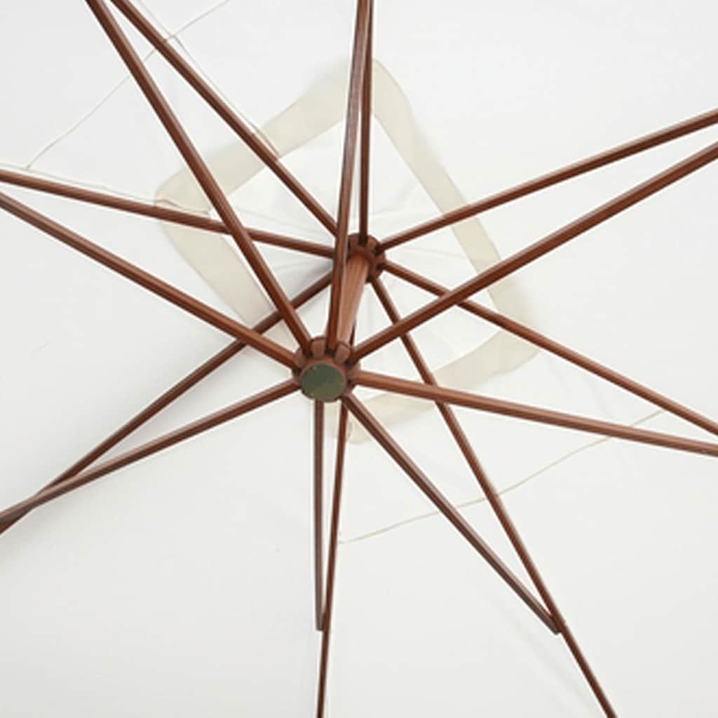 Hanging Parasol with Wooden Pole 400x300 cm White