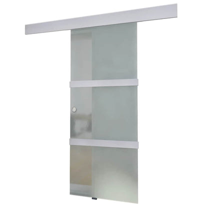 vidaXL Sliding Door Glass and Aluminium 178 cm Silver 2