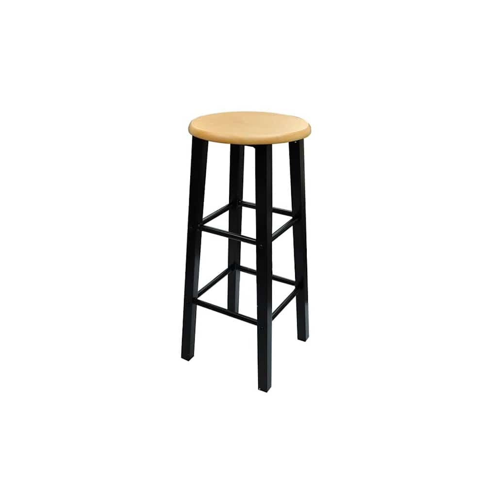 3 Piece Bar Set Wood and Steel Black and tan 1