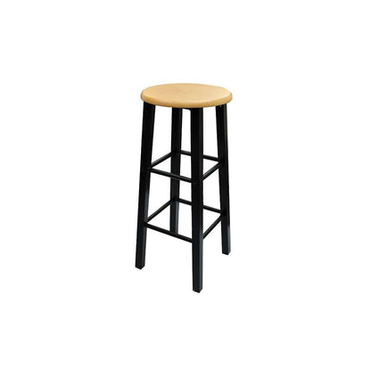 3 Piece Bar Set Wood and Steel Black and tan 1
