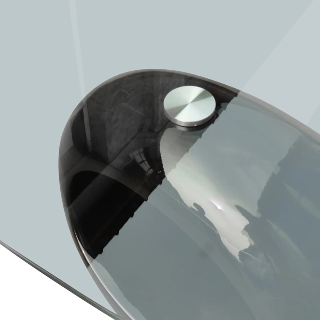 vidaXL Coffee Table with Oval Glass Top High Gloss Black 5