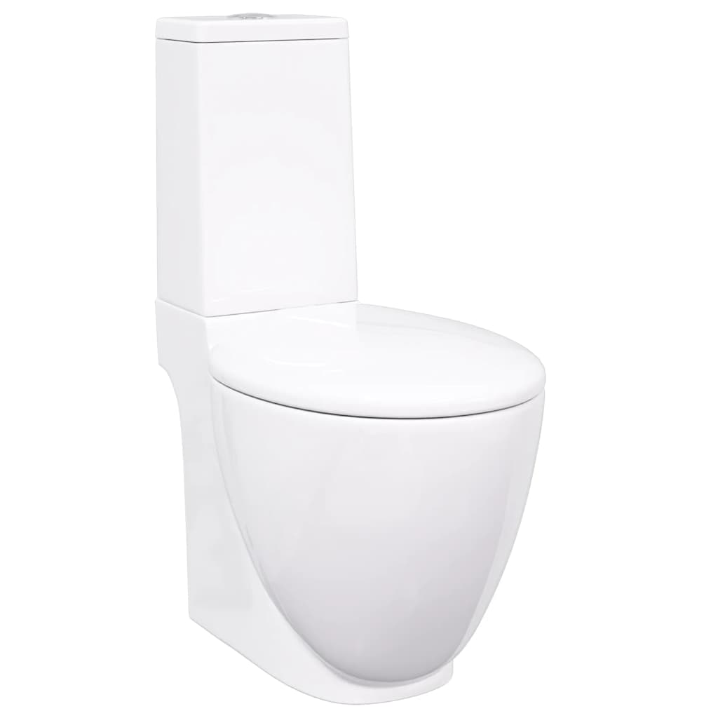 240376 vidaXL Ceramic Toilet Back Water Flow White 2