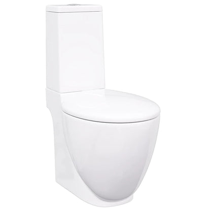 240376 vidaXL Ceramic Toilet Back Water Flow White 2