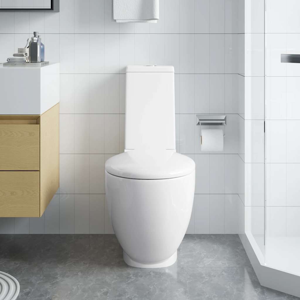 240376 vidaXL Ceramic Toilet Back Water Flow White 3