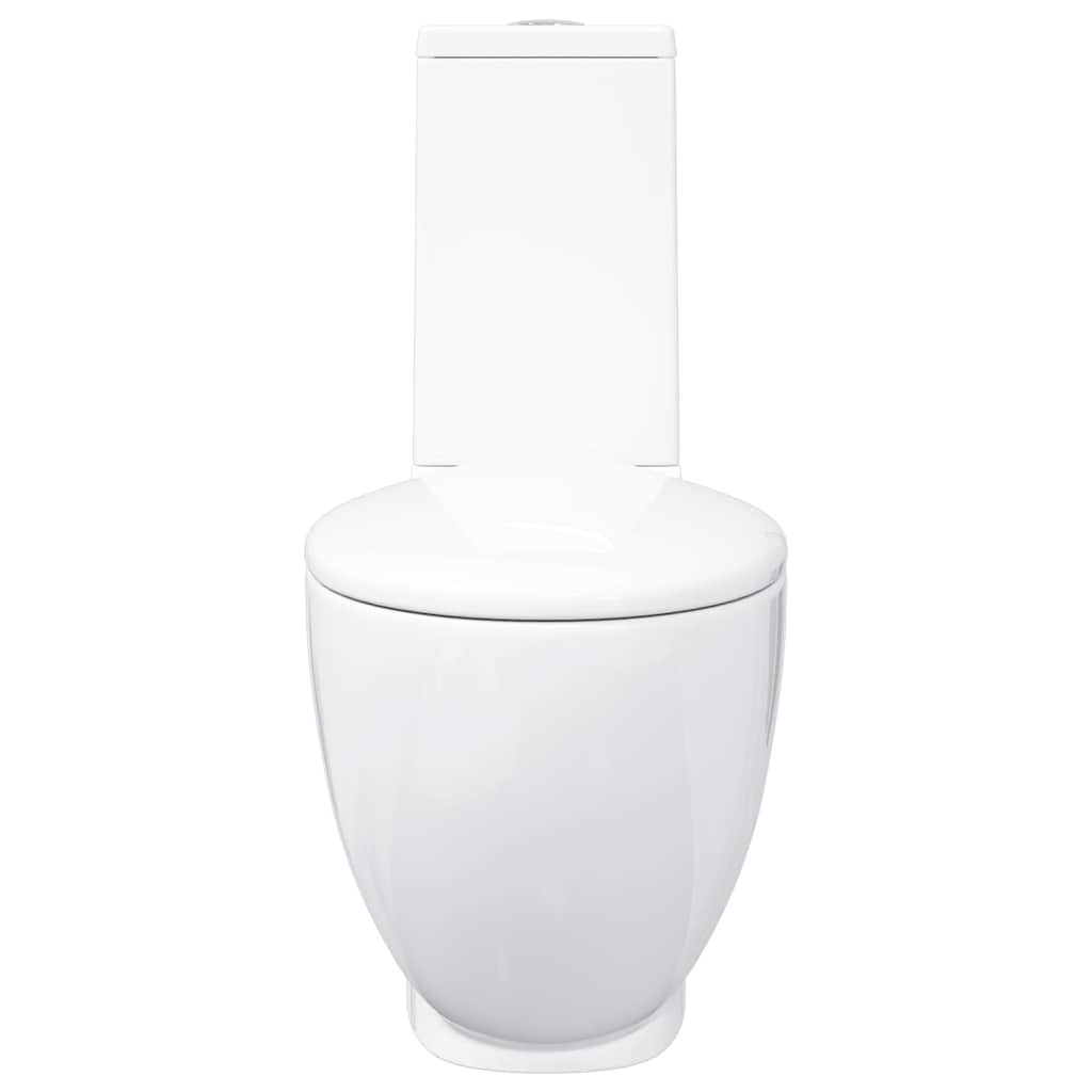 240376 vidaXL Ceramic Toilet Back Water Flow White 4