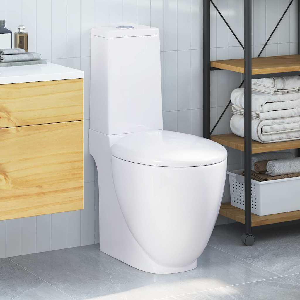 240376 vidaXL Ceramic Toilet Back Water Flow White 1
