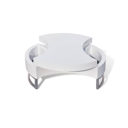 vidaXL Coffee Table Shape-Adjustable High Gloss White 3
