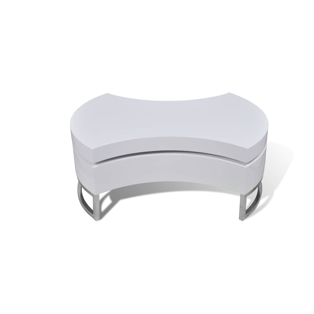 vidaXL Coffee Table Shape-Adjustable High Gloss White 5