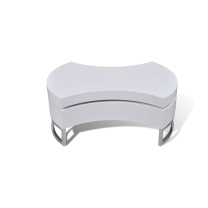 vidaXL Coffee Table Shape-Adjustable High Gloss White 5