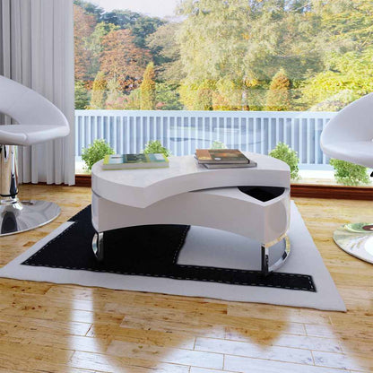 vidaXL Coffee Table Shape-Adjustable High Gloss White 1