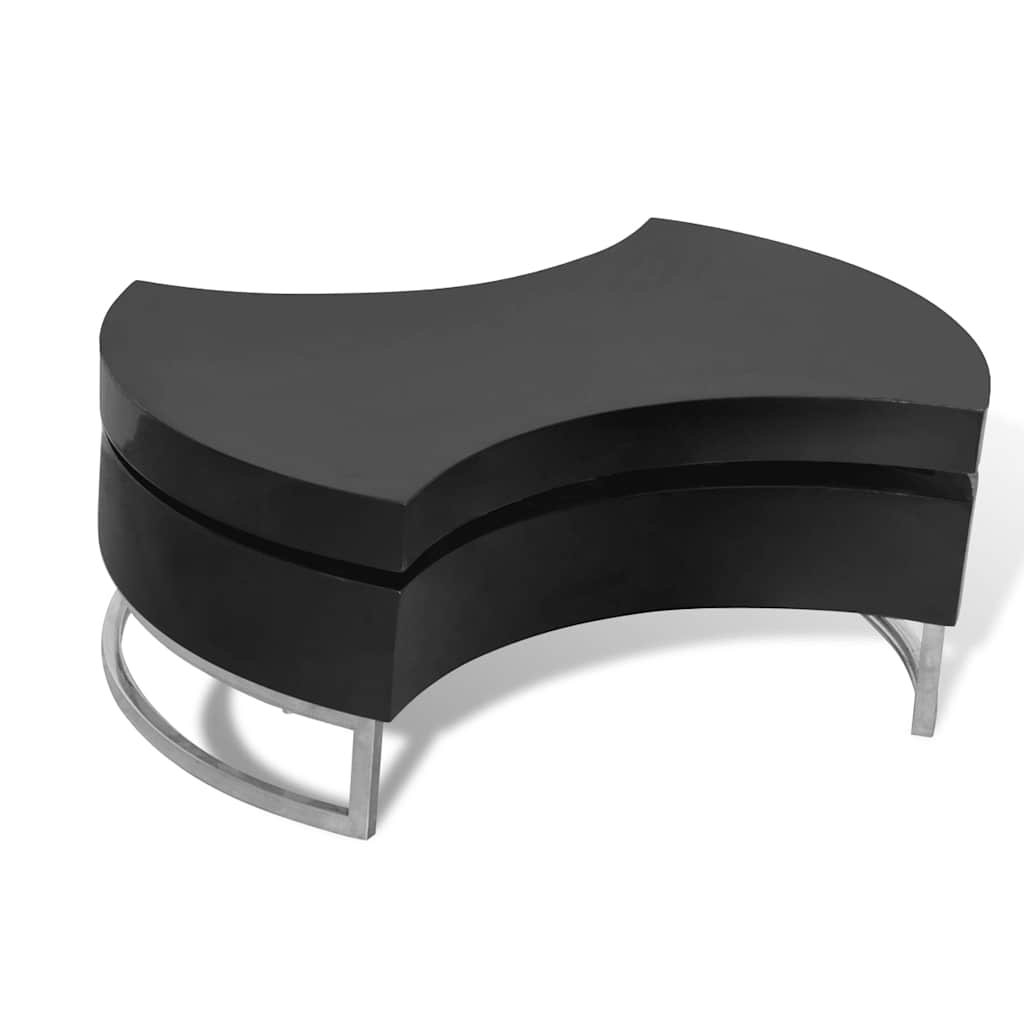 vidaXL Coffee Table Shape-Adjustable High Gloss Black 2