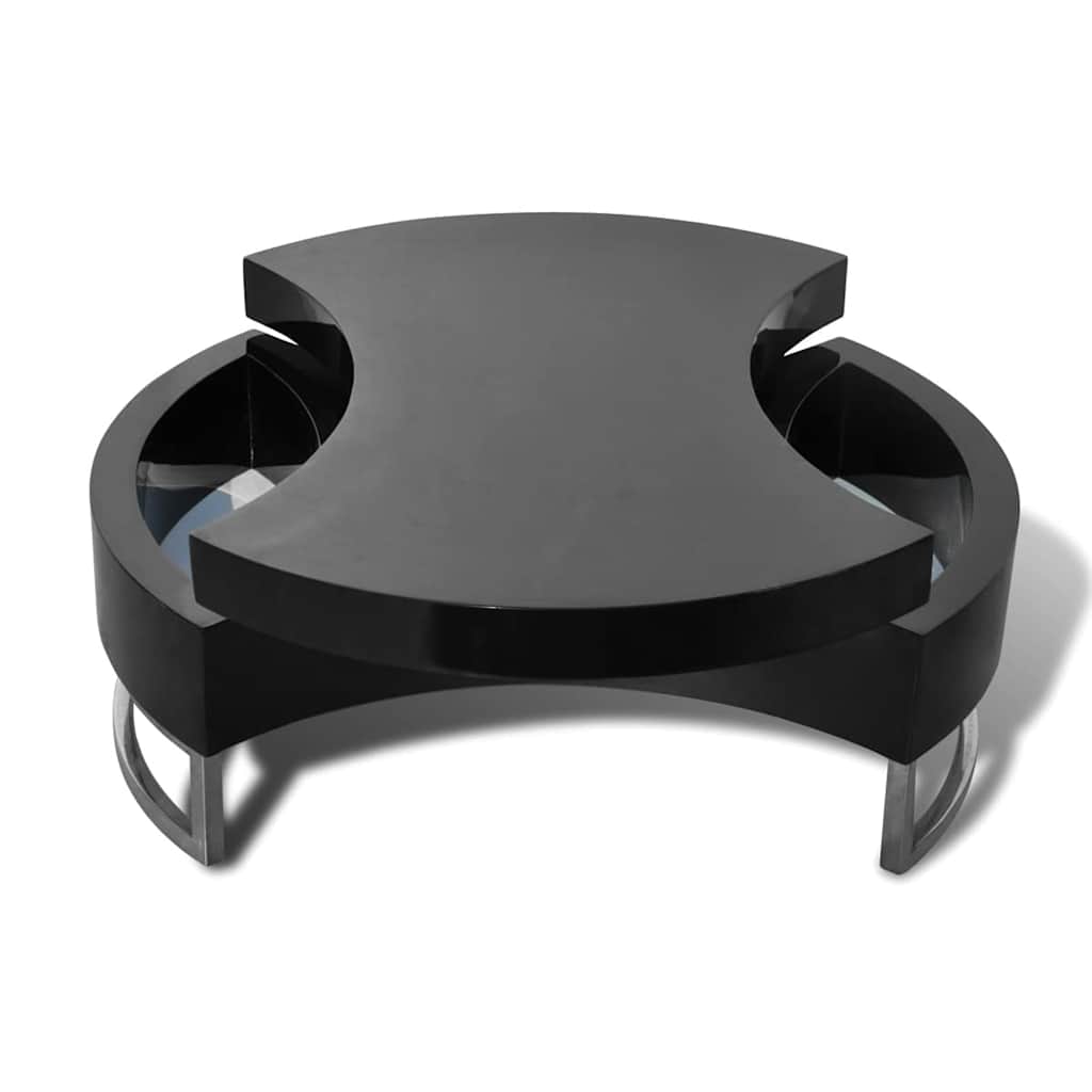 vidaXL Coffee Table Shape-Adjustable High Gloss Black 3