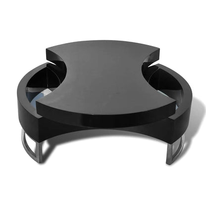 vidaXL Coffee Table Shape-Adjustable High Gloss Black 3