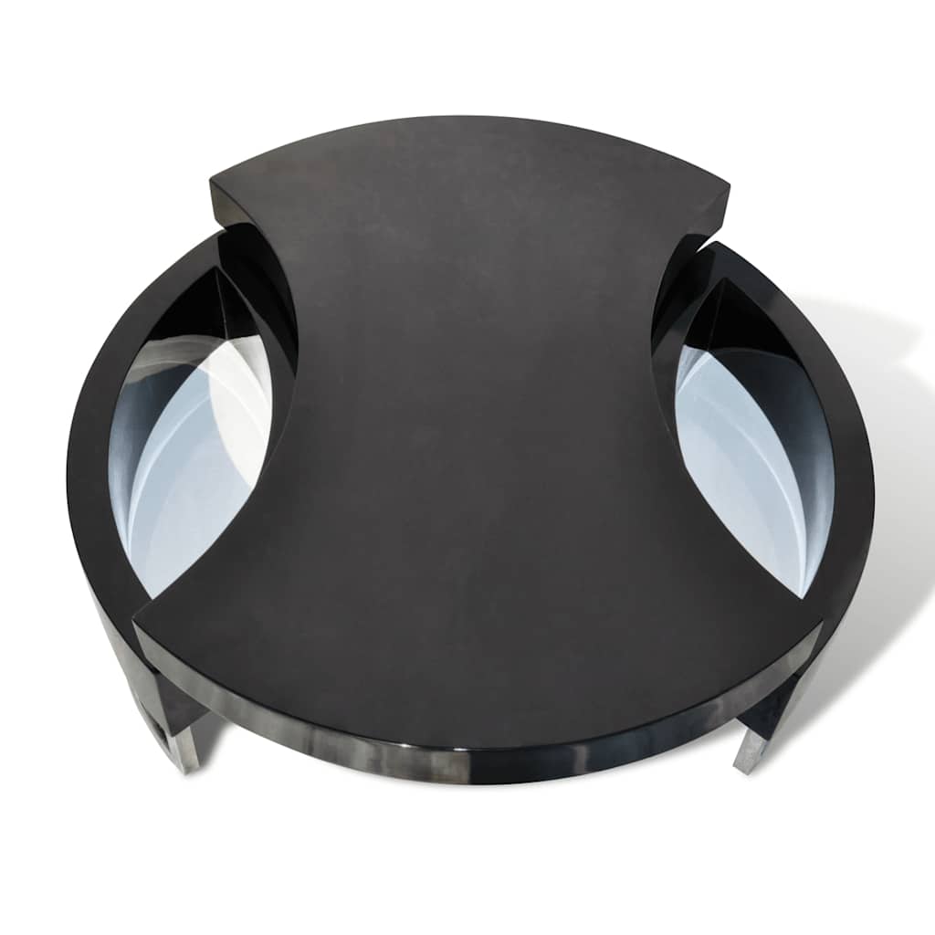 vidaXL Coffee Table Shape-Adjustable High Gloss Black 4