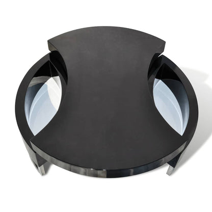 vidaXL Coffee Table Shape-Adjustable High Gloss Black 4
