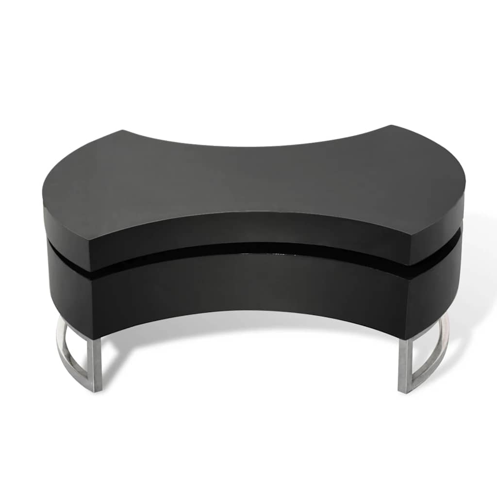 vidaXL Coffee Table Shape-Adjustable High Gloss Black 5