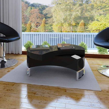 vidaXL Coffee Table Shape-Adjustable High Gloss Black 1
