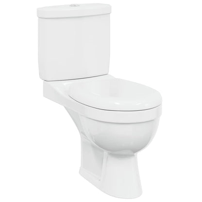 vidaXL Toilet With Cistern White 2