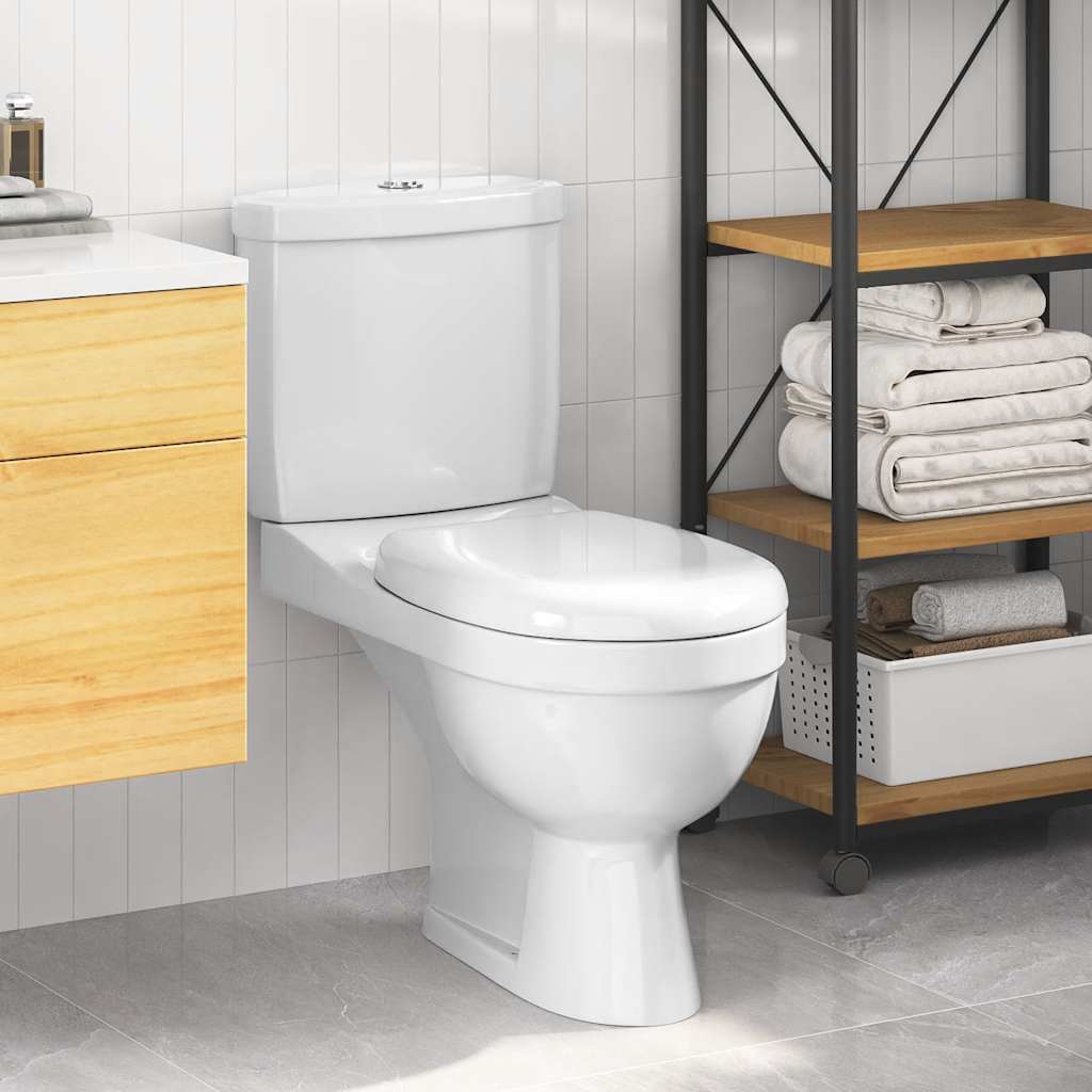 vidaXL Toilet With Cistern White 1