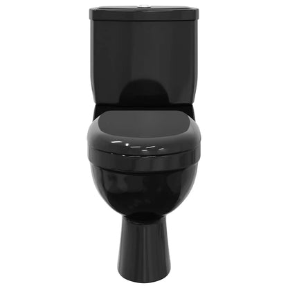 vidaXL Toilet With Cistern Black 4