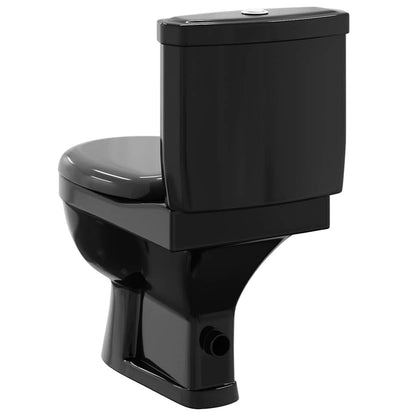 vidaXL Toilet With Cistern Black 6