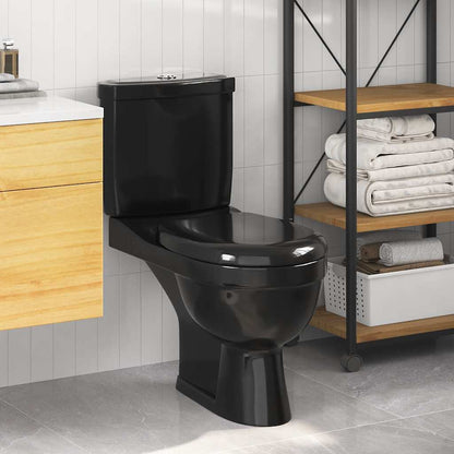 vidaXL Toilet With Cistern Black 1