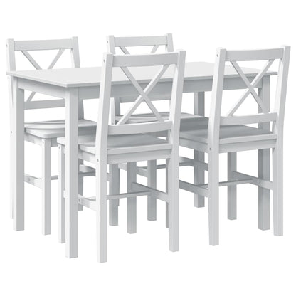 vidaXL 5 Piece Dining Set White 2