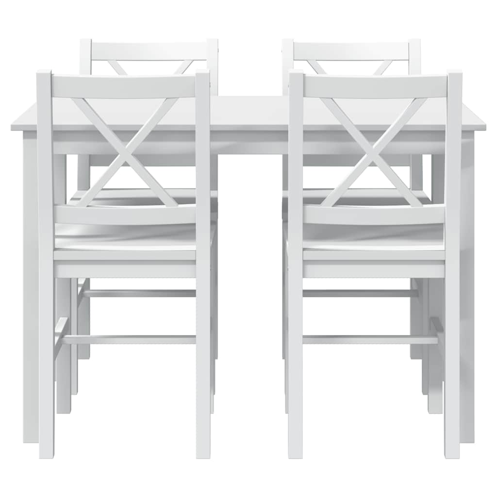 vidaXL 5 Piece Dining Set White 5