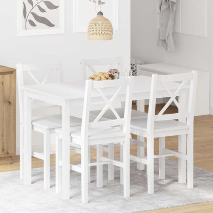 vidaXL 5 Piece Dining Set White 1