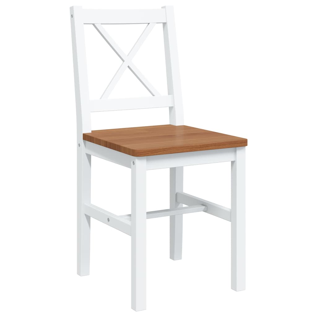vidaXL 5 Piece Dining Set Brown and White 3
