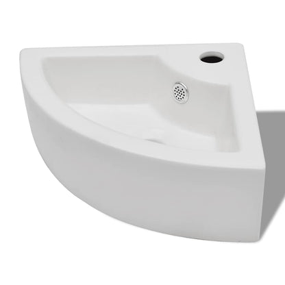 Wash Basin with Overflow 45x32x12,5 cm White