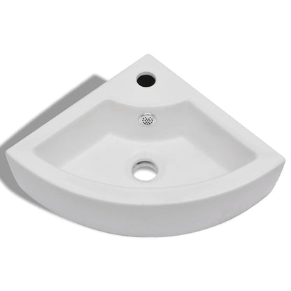 Wash Basin with Overflow 45x32x12,5 cm White