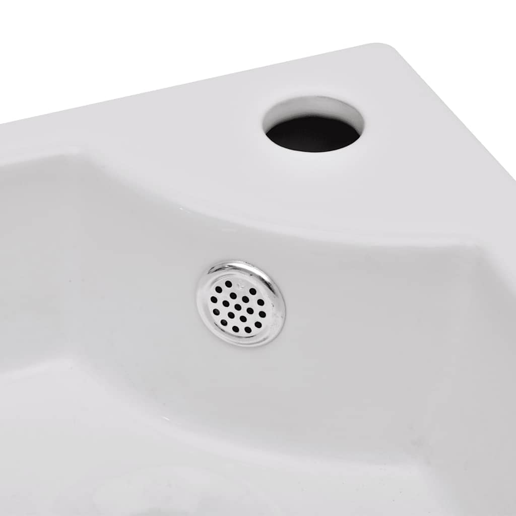 Wash Basin with Overflow 45x32x12,5 cm White