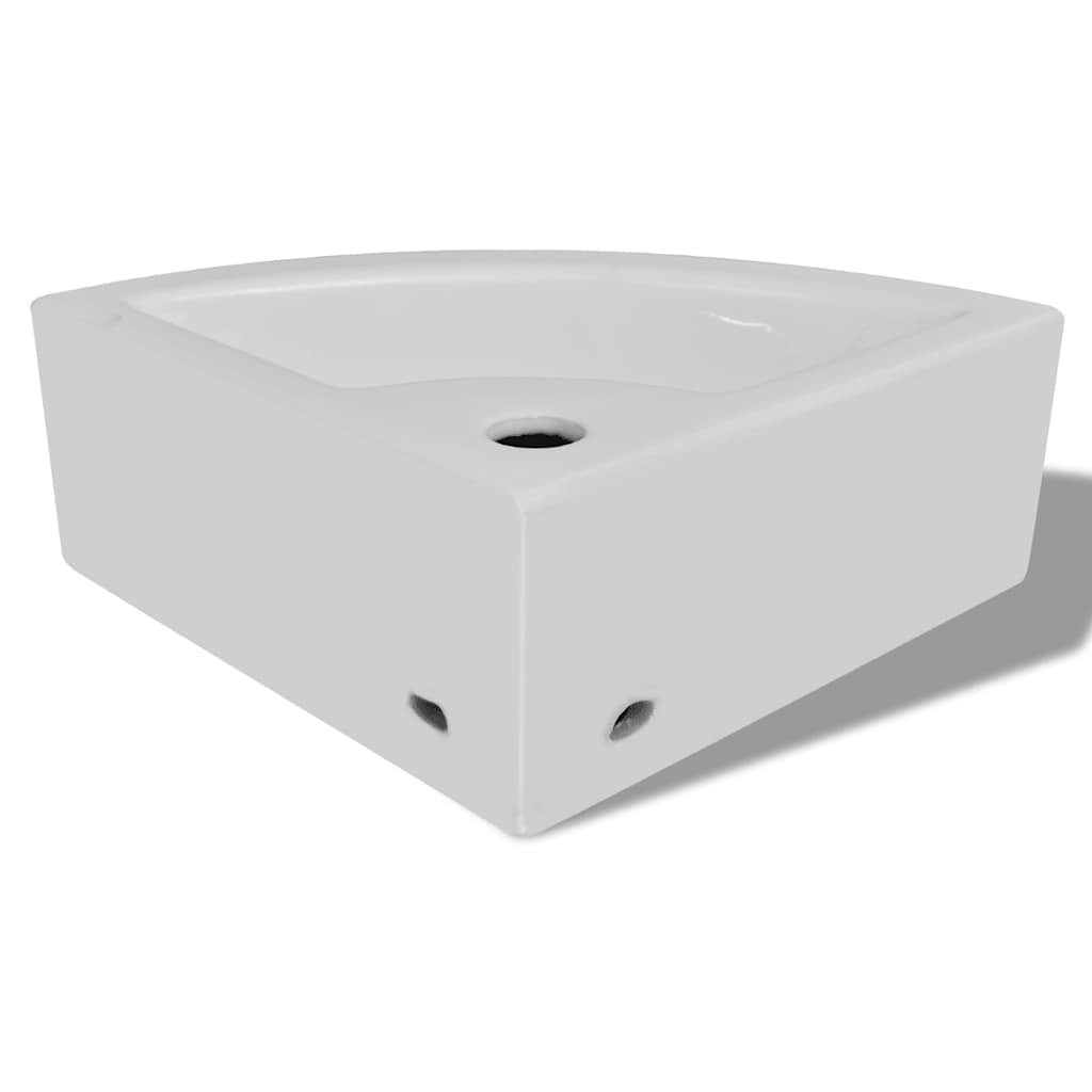 Wash Basin with Overflow 45x32x12,5 cm White