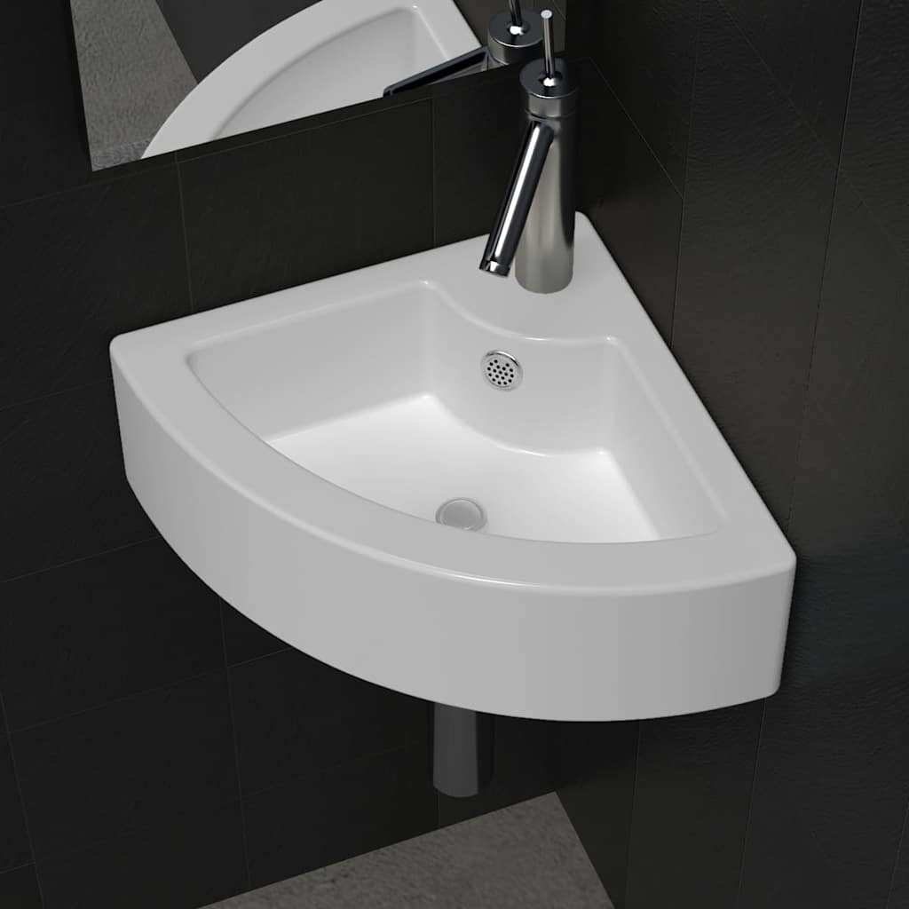 Wash Basin with Overflow 45x32x12,5 cm White
