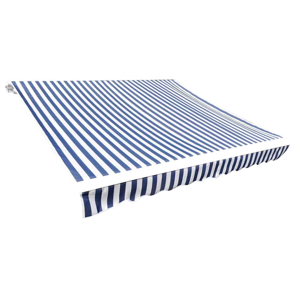 Awning Replacement Fabric 600x300 cm Polyester Drop 3 m Width 6 m Blue and white