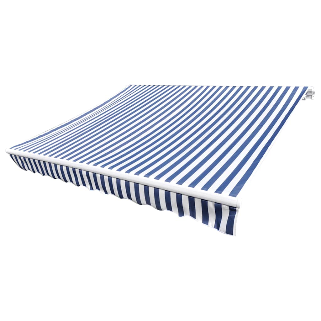 Awning Replacement Fabric 600x300 cm Polyester Drop 3 m Width 6 m Blue and white