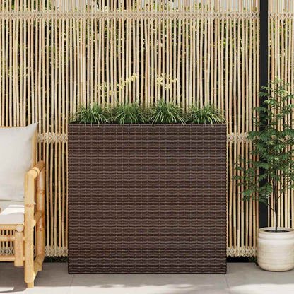 Garden Raised Bed with Pots Poly Rattan 4