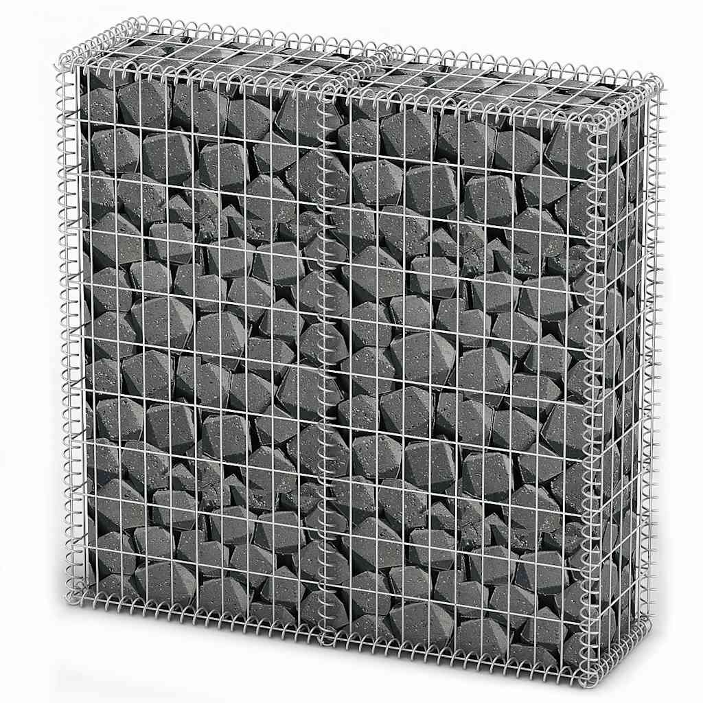 Gabion Basket with Lids Galvanised Wire 100 cm 100 cm